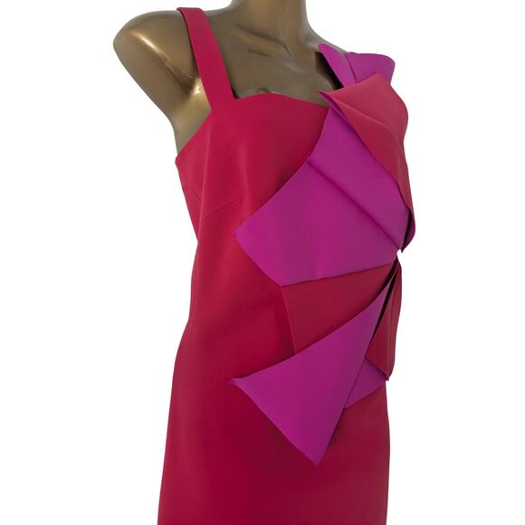 PH5 Sz 8 ORIGAMI A-Line Colorblock Bold Color Dress EUC - Picture 3 of 11